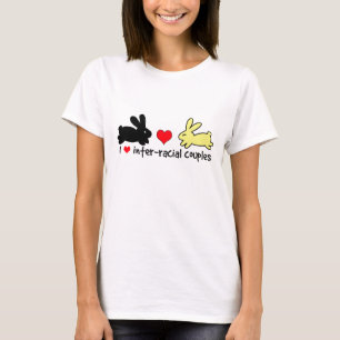T-shirt J'aime les couples Inter-raciaux - jaune et noir