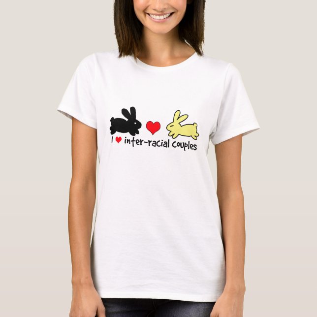 T-shirt J'aime les couples Inter-raciaux - jaune et noir (Devant)