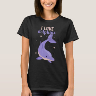 T-shirt J'aime les dauphins mignons filles dauphin