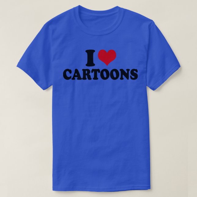 T-shirt J'aime les dessins animés (Design devant)