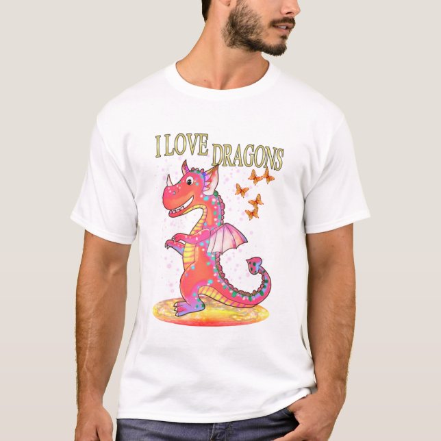 T-shirt J'Aime Les Dragons. (Devant)