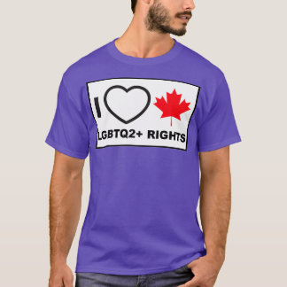 T-shirt J'aime les droits LGBTQ2 canadiens