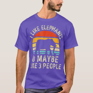 T-shirt J'Aime Les Éléphants Et Peut-Être 3 Personnes Elep
