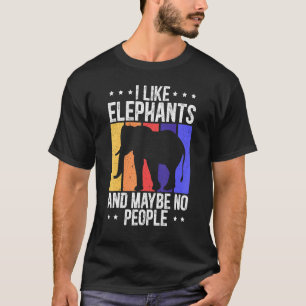 T-shirt J'Aime Les Éléphants Et Peut-Être Pas Les Gens Zoo