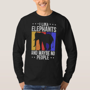 T-shirt J'Aime Les Éléphants Et Peut-Être Pas Les Gens Zoo