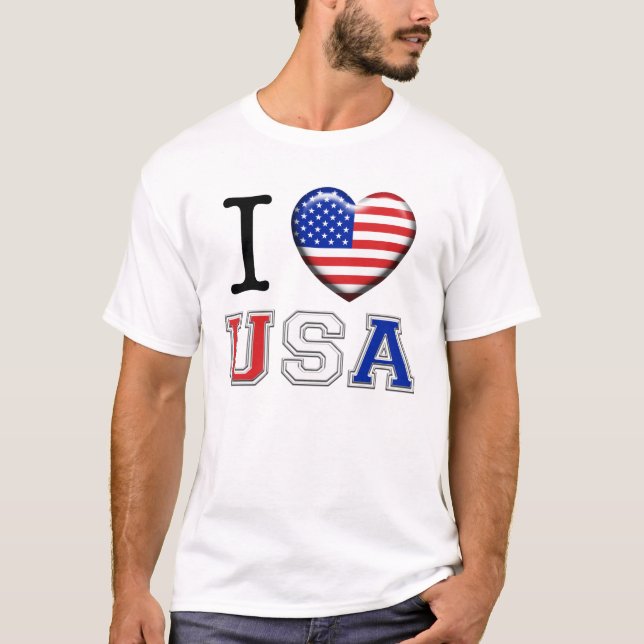T-shirt J'aime les Etats-Unis (Devant)