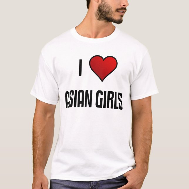 T-shirt J'aime les filles asiatiques (Devant)