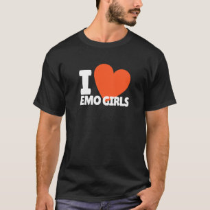 T-shirt J'aime les filles Emo cœur Egirl