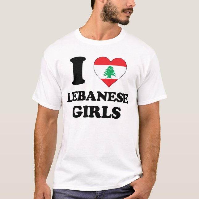 T-shirt J'aime les filles libanaises (Devant)