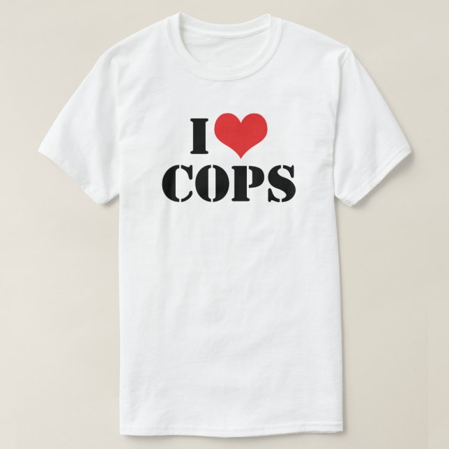 T-Shirt J'aime les flics (Design devant)