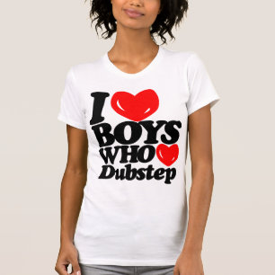 T-shirt J'aime les garçons qui aiment Dubstep (noir/rouge