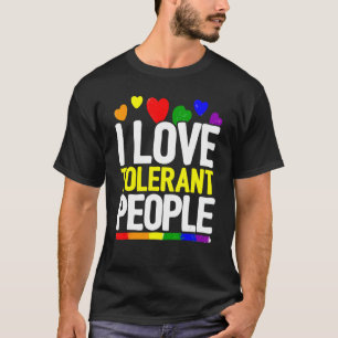 T-shirt J'Aime Les Gens Tolérants Bisexuel Gay Pansexual P