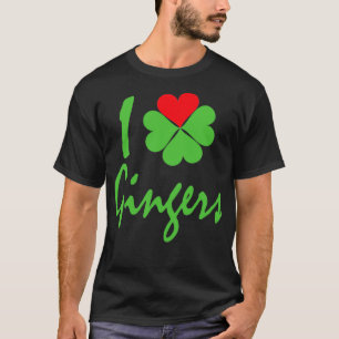T-shirt J'Aime Les Gingers I Gingers Coeur Shamrock