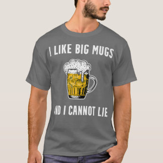 T-shirt J'aime les grandes tasses amateur de bière drôle b