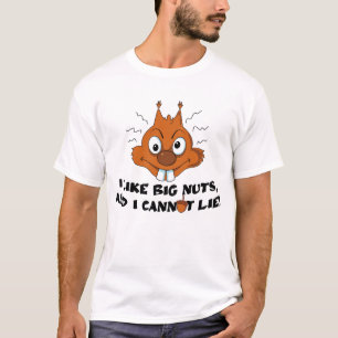 T-shirt J'Aime Les Gros Noix Drôle Écureuil