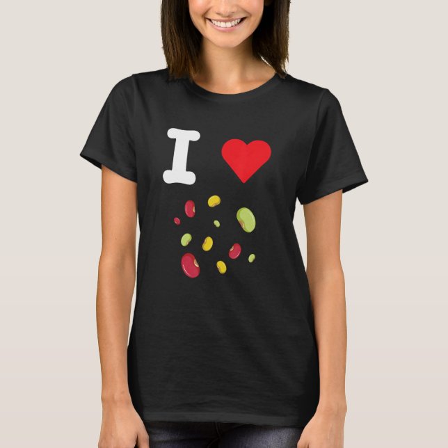 T-shirt J'aime les haricots Légumes Pouls Pois Chickpea Fa (Devant)