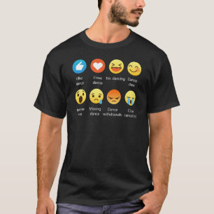 T-shirt J'aime les icônes sociales drôles d'émoticône 