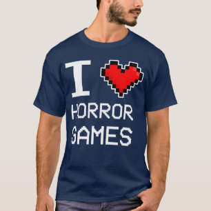 T-shirt J'aime les jeux d'horreur Piel Heart Rétro Gamer a