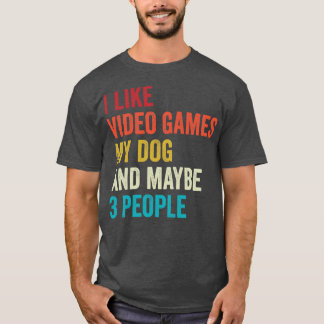 T-shirt J'aime les jeux vidéo et mon jeu de chiens