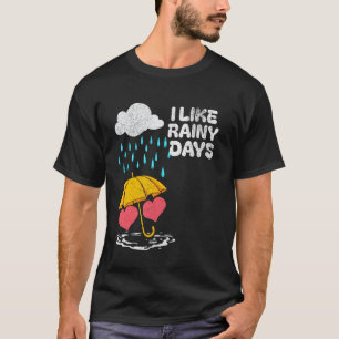 T-shirt J'aime les jours de pluie Météo Parapluie Nuage de