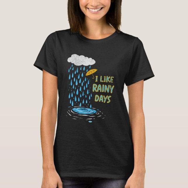 T-shirt J'Aime Les Jours De Pluie Météo Pluie Nuage De Par (Devant)