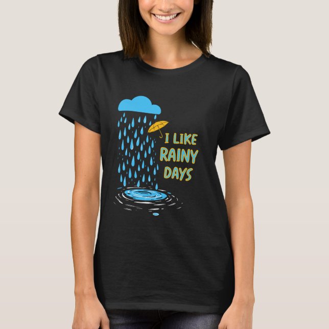 T-shirt J'Aime Les Jours De Pluie Météo Pluie Nuage De Par (Devant)
