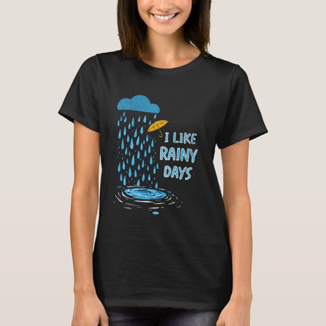 T-shirt J'Aime Les Jours De Pluie Météo Pluie Nuage De Par (Devant)
