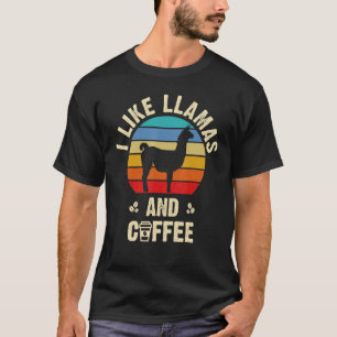 T-shirt J'aime les lamas et le café Thème lama drôle vinta