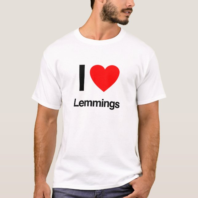 T-shirt j'aime les lemmings (Devant)