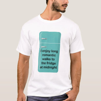 T-shirt J'aime les longues promenades romantiques au frigo