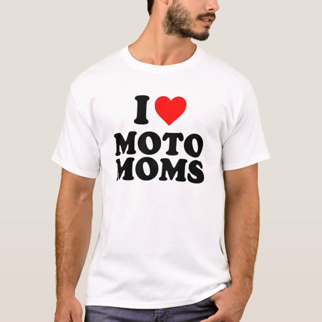 T-shirt j'aime les mamans moto (Devant)