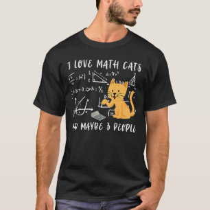 T-shirt J'Aime Les Maths Chats Et Peut-Être 3 Personnes Ét