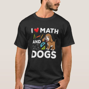 T-shirt J'Aime Les Maths Et Chiens Science Microbiologie C