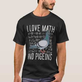T-shirt J'Aime Les Maths Et Les Pigeons Éleveur Birding Sc
