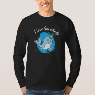 T-shirt J'aime les narvals créature de fantaisie licorne n