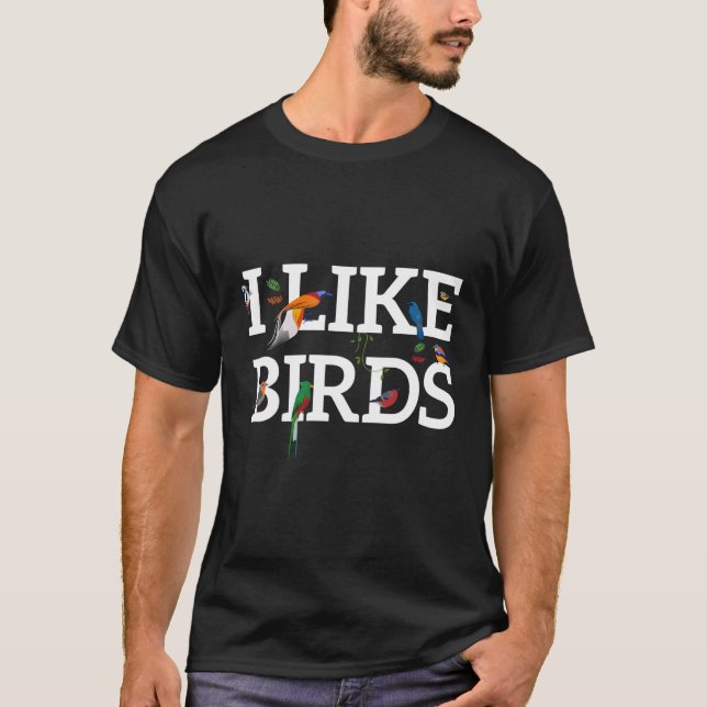 T-shirt J'Aime Les Oiseaux Observation D'Oiseaux Oiseaux (Devant)