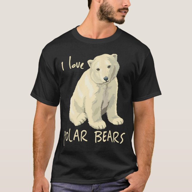T-shirt J'aime les ours polaires Ours arctique (Devant)