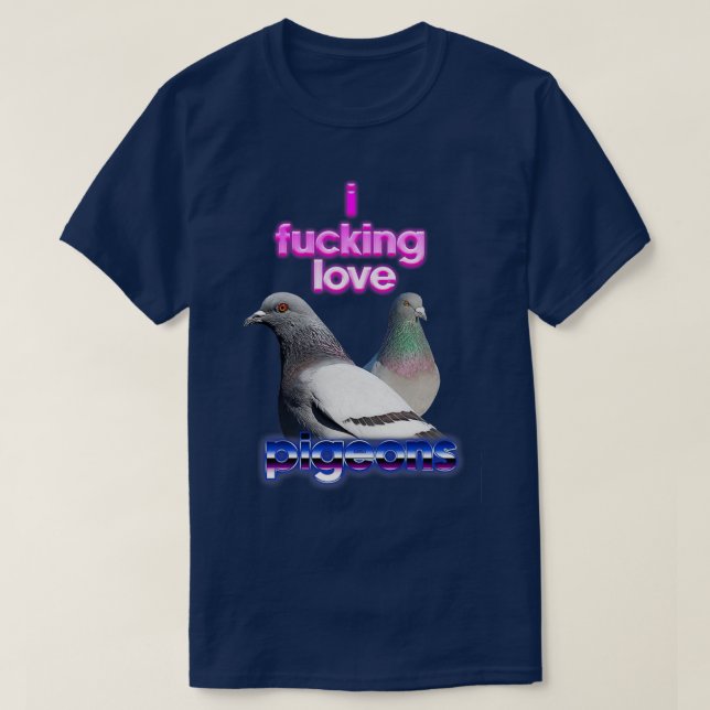 T-shirt J'aime les pigeons (Design devant)