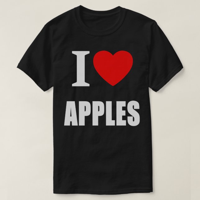 T-shirt J'Aime Les Pommes Pour Hommes Femmes Et Étudiants  (Design devant)