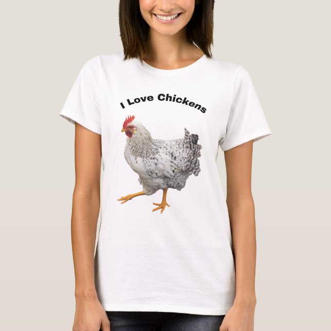 T-shirt J'Aime Les Poulets. Poulets, humour, drôle (Devant)