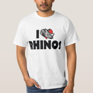 T-shirt J'aime les rhinocéros à cœur - Amoureux des rhinoc