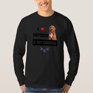 T-shirt J'aime les tatouages et mon chien doré tatoué M