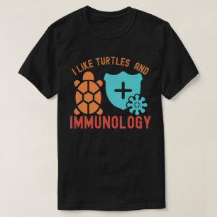 T-shirt J'aime les tortues et l'immunologie