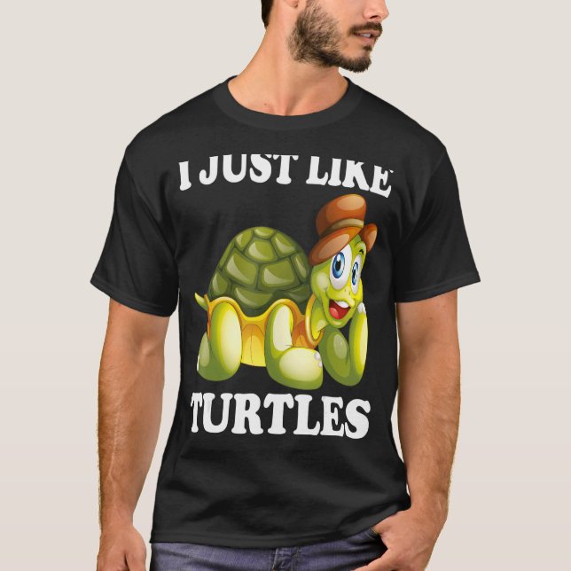 T-shirt J'Aime Les Tortues Mignonnes Tortues Eau Mer (Devant)