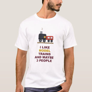T-shirt J'aime les trains miniatures et peut-être 3 person
