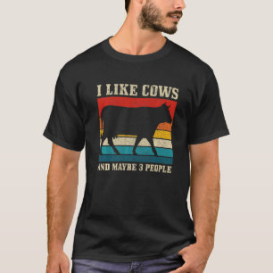 T-shirt J'Aime Les Vaches Et Peut-Être 3 Personnes Qui Fab