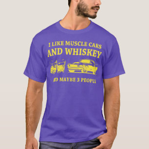 T-shirt J'aime les voitures musclées et le whisky et peut-