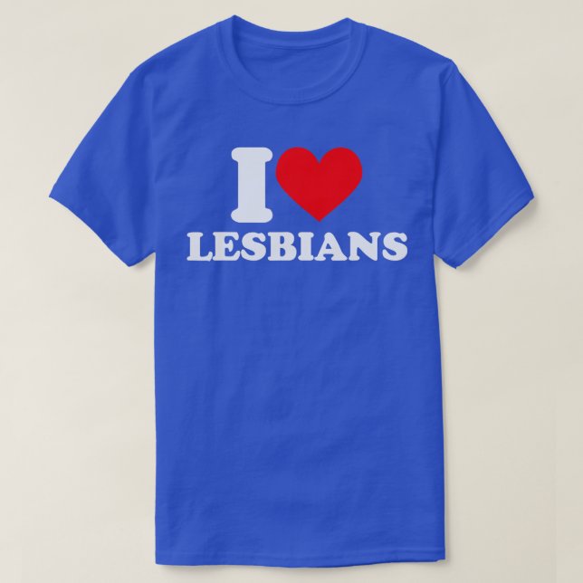 T-shirt J'aime Lesbiennes Je coeur Lesbiennes (Design devant)