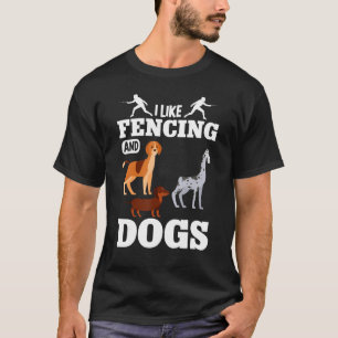 T-shirt J'Aime L'Escrime Et Chiens Fencer Chien Swords clô