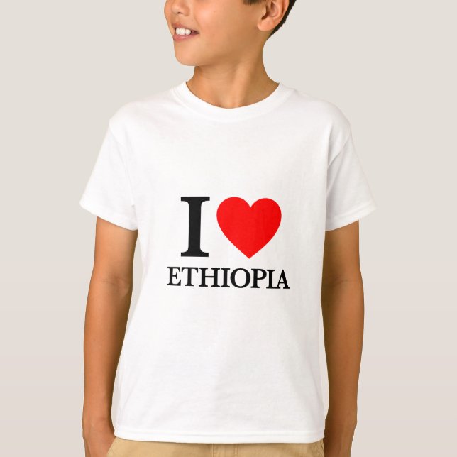 T-shirt J'aime l'Éthiopie (Devant)